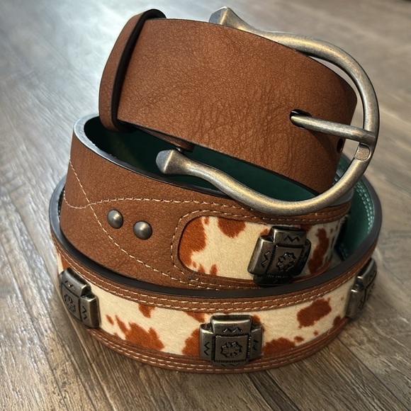 Catchfly Western Hair Hide, silver-tone cross Conchos,removable buckle - Picture 1 of 11